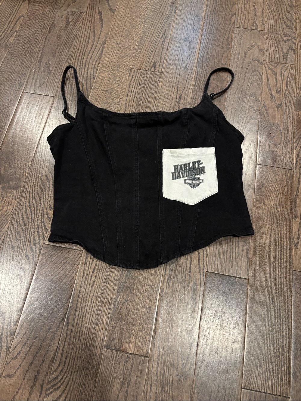 Harley-Davidson Black Denim Tank One Of A Kind Size Large